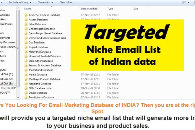 I will provide you 100 crore indian email mobile database