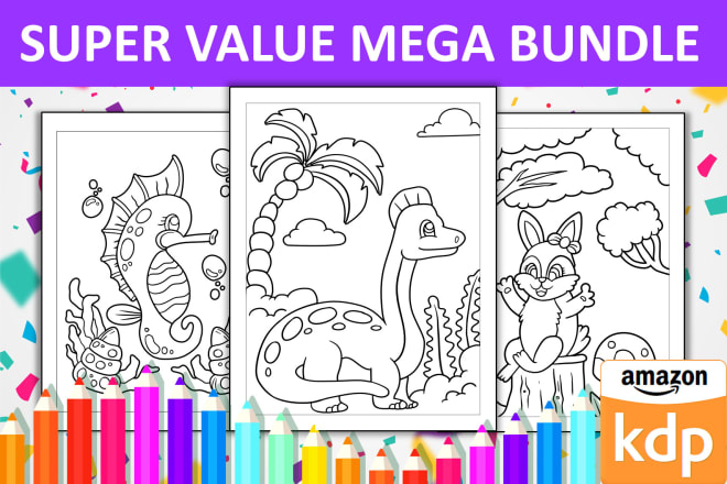 I will send you 200 kids coloring book pages for your amazon kdp or coloring app