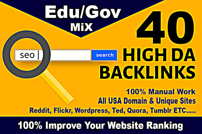 I will top 40 usa pr9,edu dofollow seo backlinks service link building