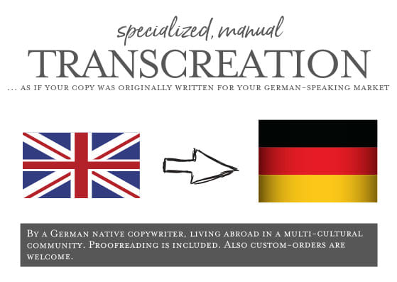 I will transcreate your marketing copy from english to german