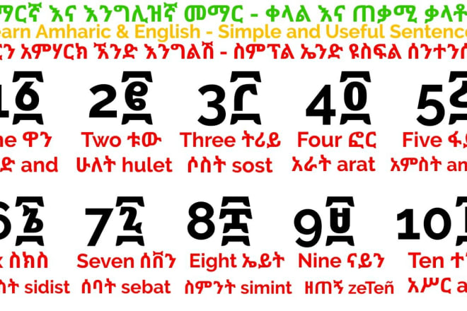 I will translate between english, amharic and afan oromo