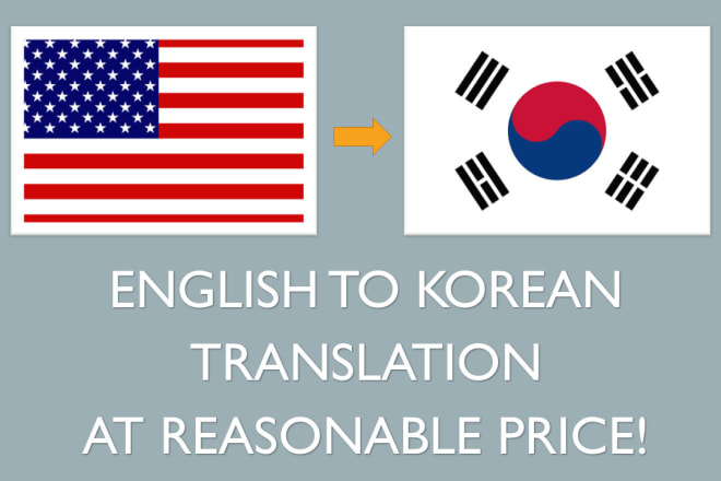 I will translation services between korean and english