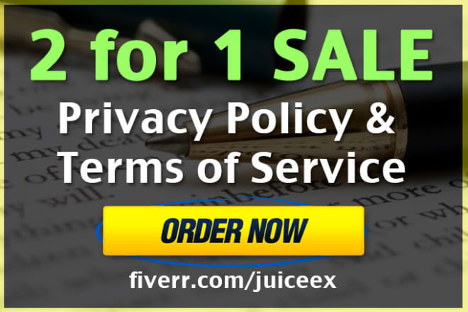 I will write a terms of service and privacy policy for your website