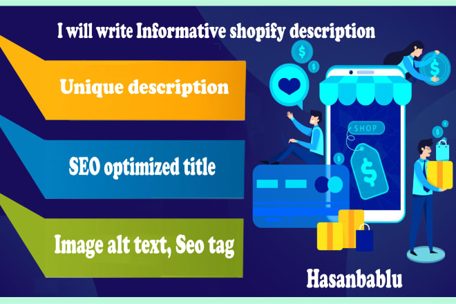 I will write engaging shopify product description with seo title