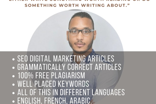 I will write SEO digital marketing articles in different languages