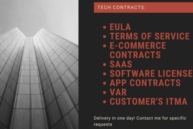 I will write tech contracts for your online business