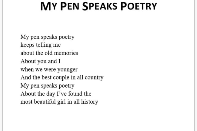 I will write you a poem or lyrics and give you one for free