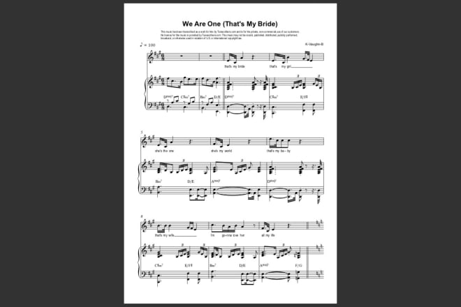 I will write your music into music sheets