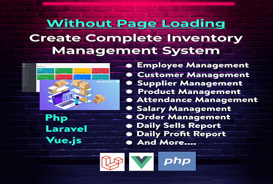I will build complete inventory management system in php,laravel and vue js