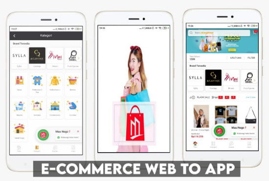 I will convert ecommerce online store web to android app using webview