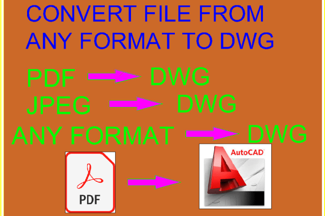 I will convert from any format to autocad dwg