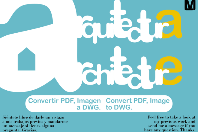I will convert from pdf, image to dwg file