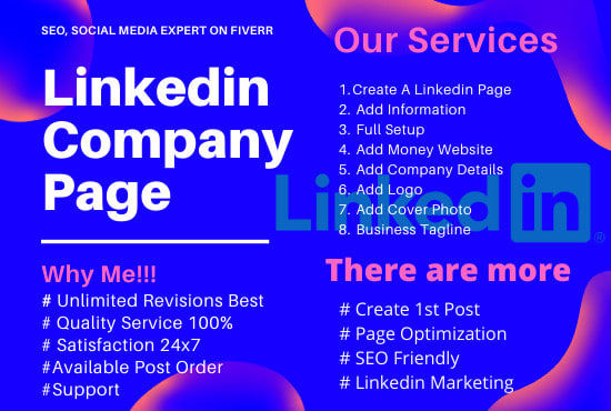 I will create a linkedin company page with logo cover photo