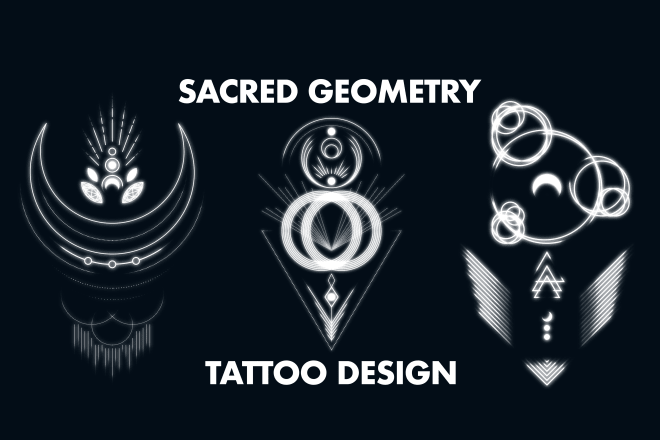 I will create a minimalistic sacred geometry or mystic tattoo design