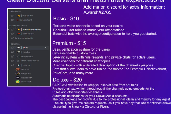 I will create a professional, clean, aesthetic discord server