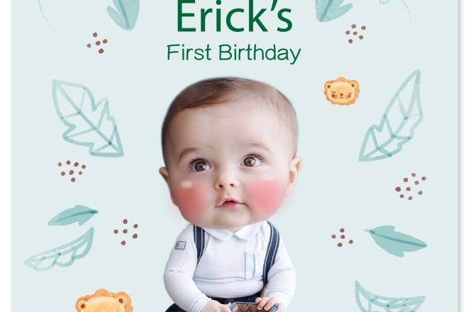 I will create an invitation for the baby first birthday