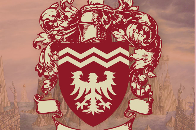 I will create vintage crest luxury shield original family logo or coat of arms for you