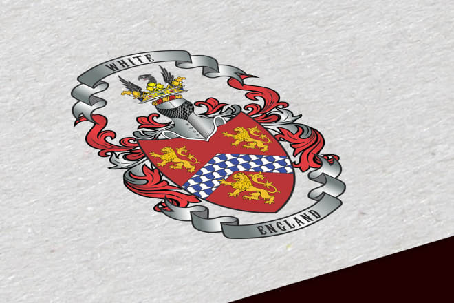 I will design a custom coat of arms, heraldic family crest