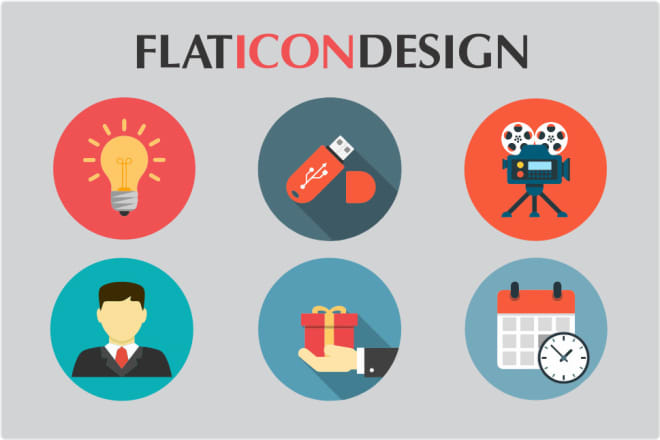 I will design a flat app icon or logo