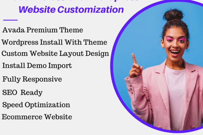 I will design avada wordpress website setup avada theme avada theme customization