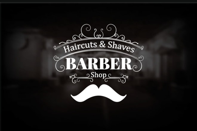 I will design barber shop logo with free source file