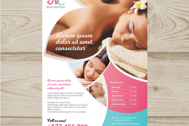 I will design beauty spa fashion brand a4,a5 flyer size in 12hrs