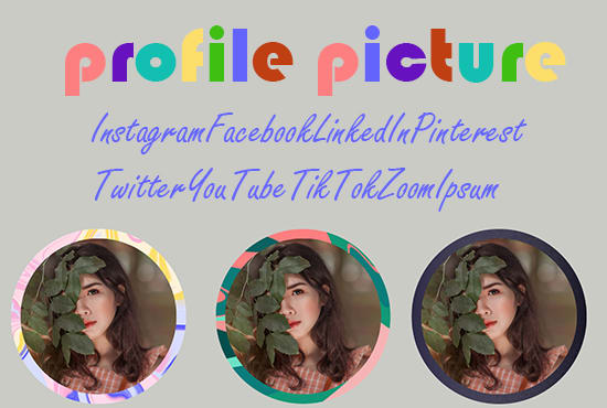 I will design facebook, tiktok, instagram profile picture with 2 frame