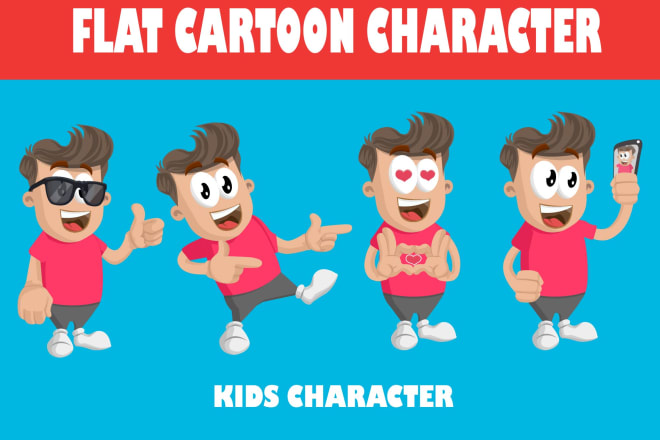 I will design flat cartoon character vector