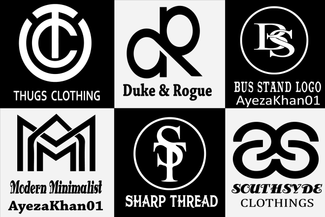 I will design minimalist clothing brand streetwear line, monogram initial letter logo