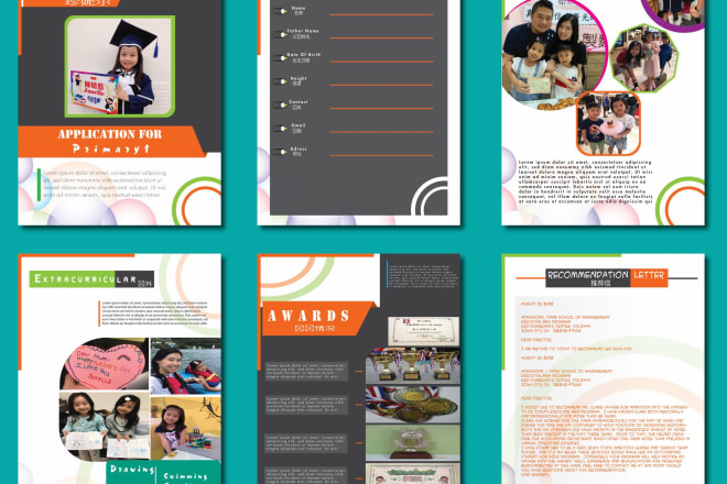 I will design portfolio for your children and company, resume, cv, cover letter design