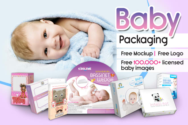 I will design unique baby packaging with free logo