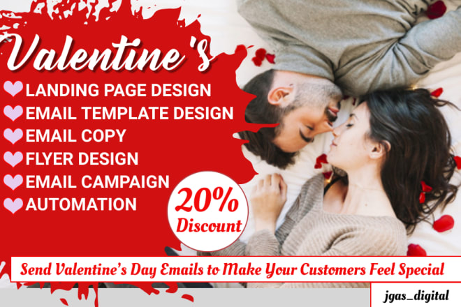 I will design valentine landing page, newsletter, flyers and greeting card