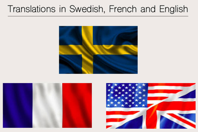 I will do affordable translations in swedish, english and french