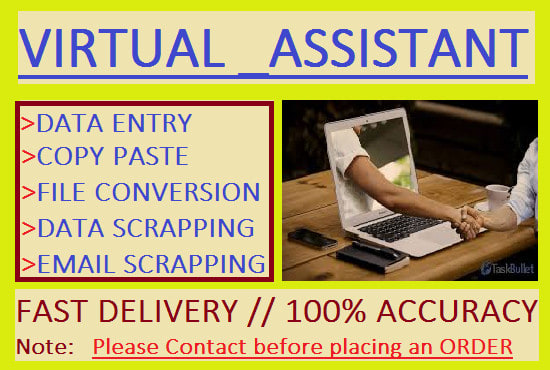 I will do copy paste virtual assistant typing job as typist