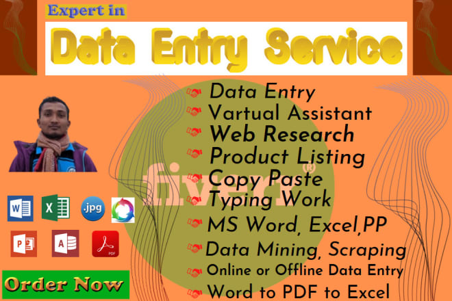I will do data entry, copy paste and content writing job