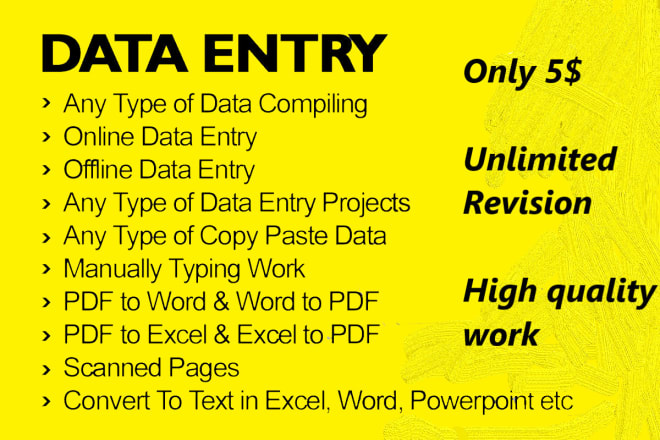 I will do data entry, copy paste and typing job
