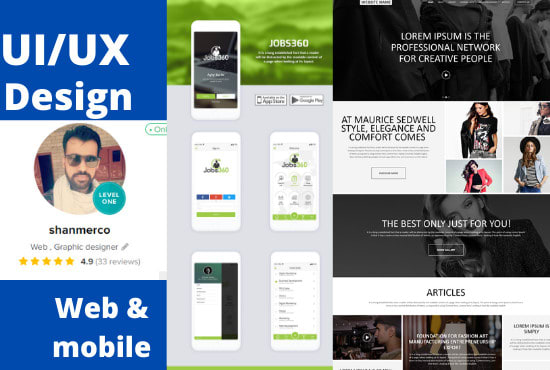 I will do interactive ui ux design for mobile and web or landing page