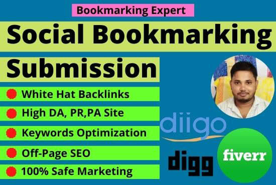 I will do social bookmarking submission with dofollow high quality backlinks