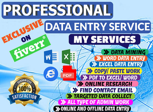 I will do urgent data entry, copy paste and typing job