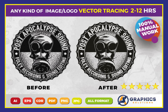 I will do vector tracing logo redraw recreate art image superfast