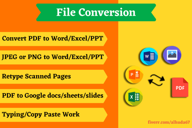 I will format, type and convert pdf to word, excel, or powerpoint