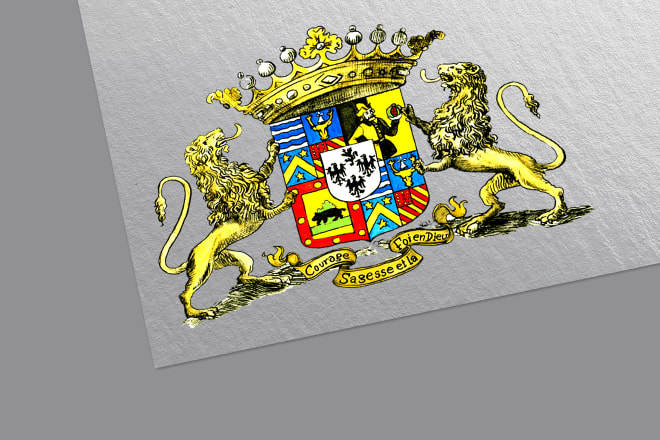 I will give good looking coat of arms crest heraldry logo design with better service