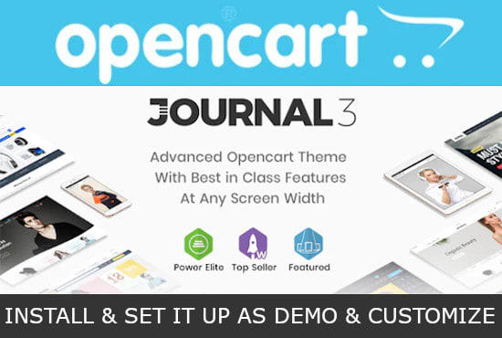 I will install or customize opencart journal 3 theme