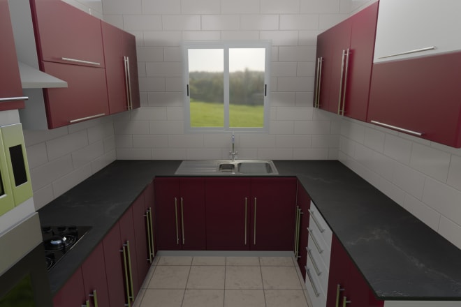I will make an accurate 3d render of your kitchen plan