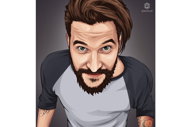 I will make vector vexel portrait cartoon from your photo