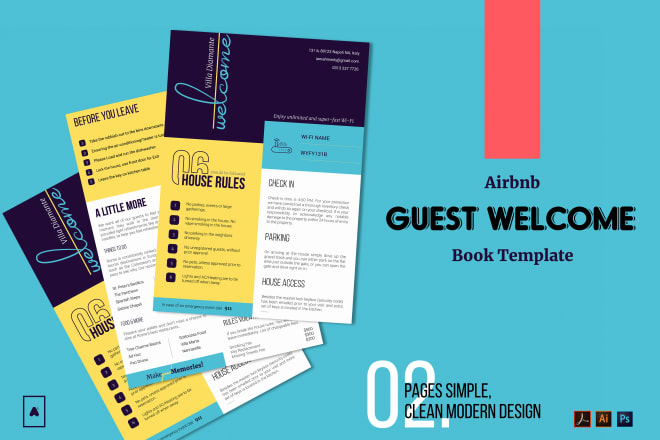 I will provide 2 pages airbnb guest welcome book template