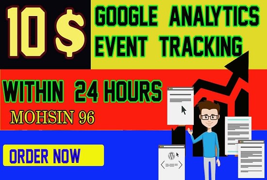 I will setup google analytics event tracking in 24 hours