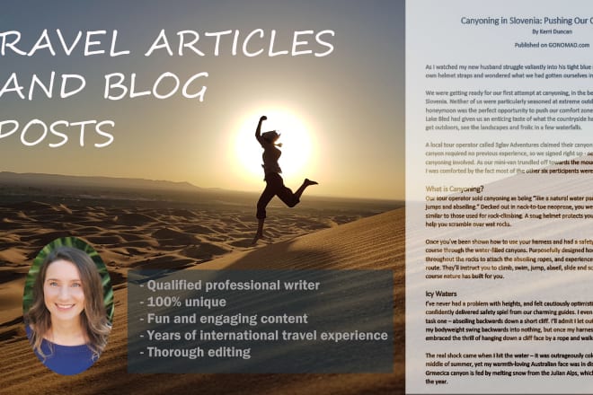 I will write an awesome SEO travel article or blog post