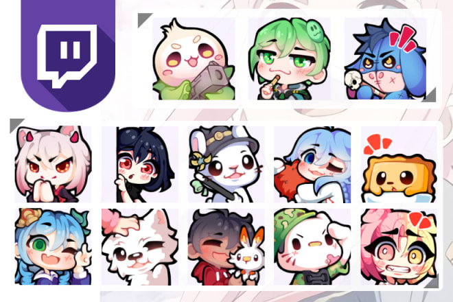 I will draw custom twitch emote and badges for your stream