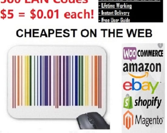 I will 500 upc ean barcode numbers unique brand new amazon ebay